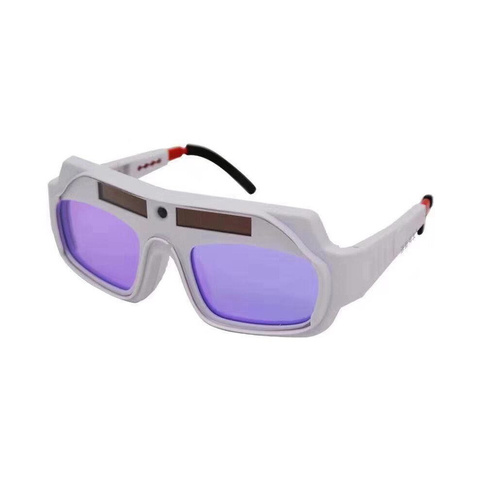 (White) Solar Powered Auto Darkening Welding Goggles Arc Eyeglasses Welder Glasses 320997689591