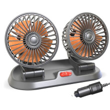 24V Car Fan Double Fan Portable Auto Cooling Fan Cooling Wind Electric Fan Car Folding Fan