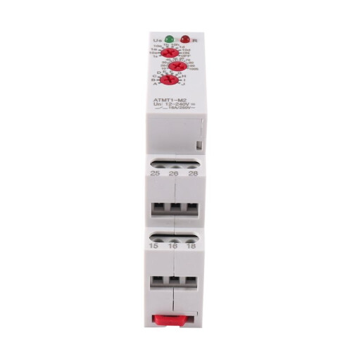 12-240VAC/ Din Rail Type  Delay Relay 16A/250VAC Multifunction Timer Relay with 10 Function Choices, ATMT1-M2 1