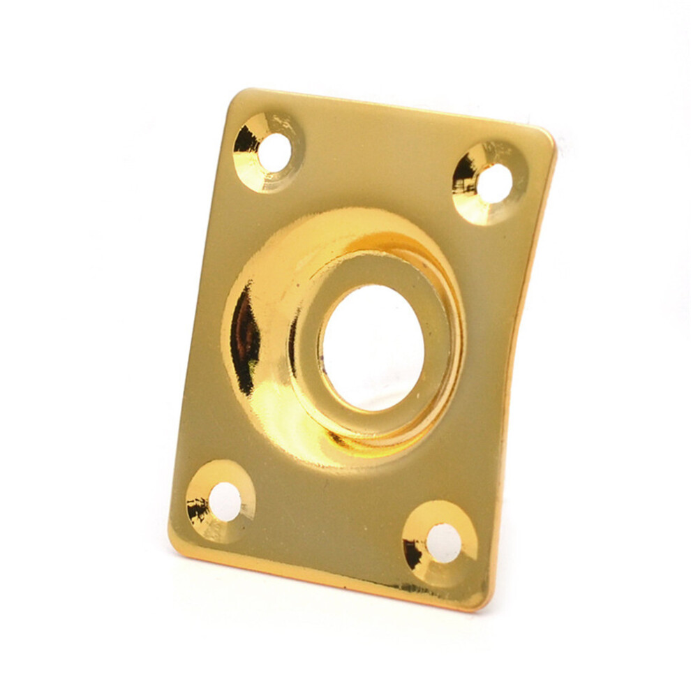 (Black) Square Metal Jack Plate with Screws for Electric Bass Guitar