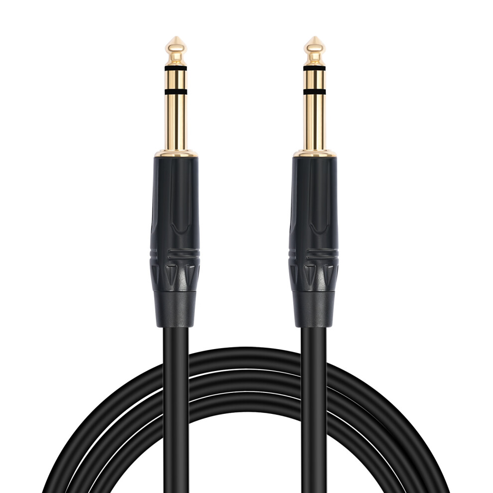 (2M) Premium Stereo 6.35Mm 1/4" Trs Male To Male Stereo Audio Cable Cord 24Awg Gold 320997695929