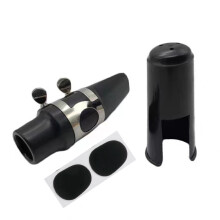 (Silver Card) Alto Saxophone Mouthpiece Set with Cap, Clip, and Reed