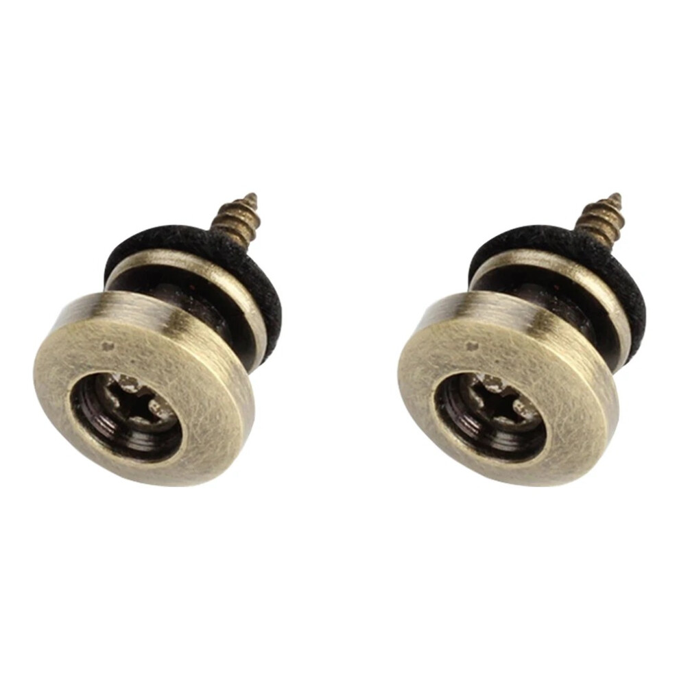 (Bronze) 2Pcs Guitar Strap Lock Guitar Strap Button Mushroom Head Guitar Screw 320997696957