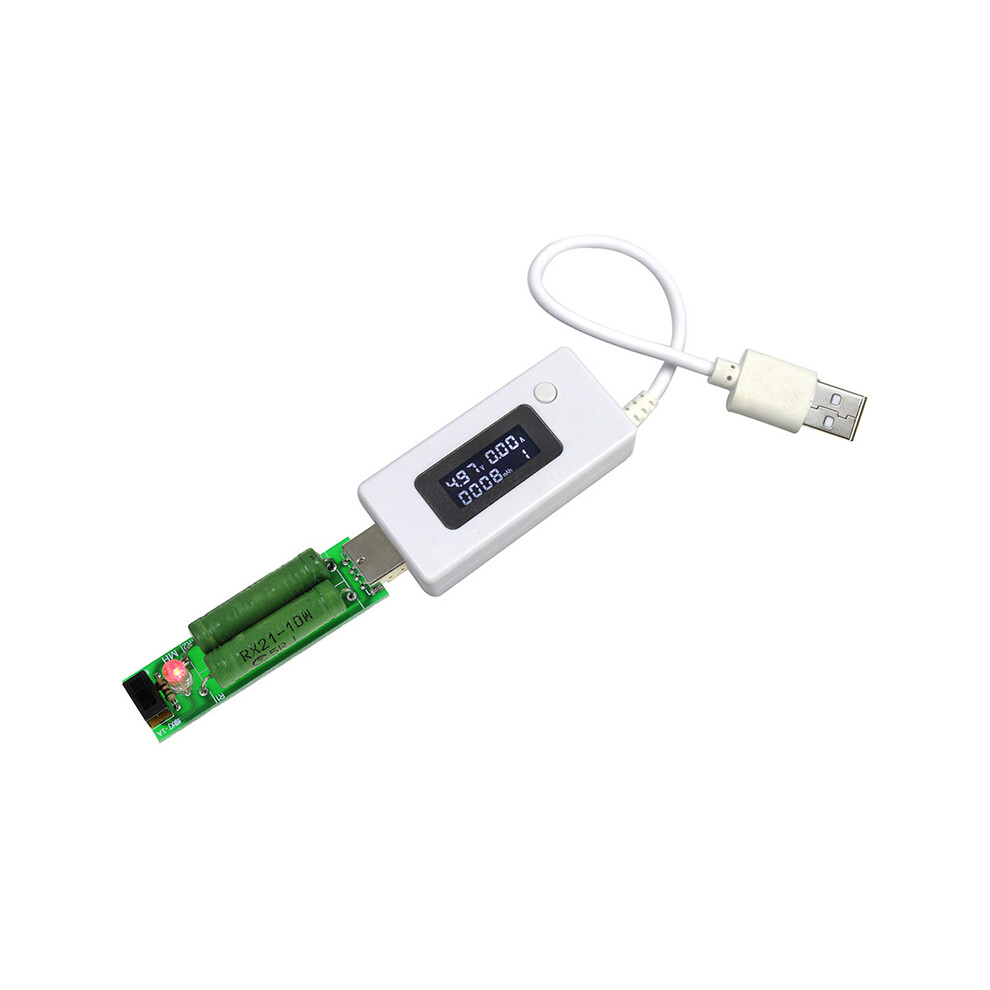 (White) Usb Voltmeter Ammeter Detector Voltage Current Tester Charger Lcd Monitor White 342628119857