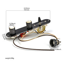 (Black) Loaded Control Plate 3-Way Control Plate with Wiring Harness for TL Telecaster