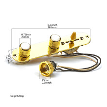 (Gold) Loaded Control Plate 3-Way Control Plate with Wiring Harness for TL Telecaster
