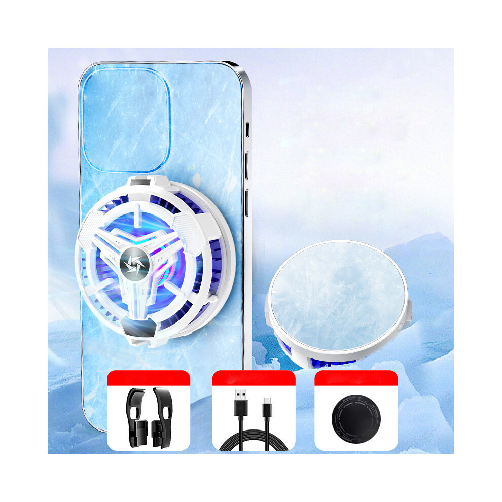 (White) Universal Mobile Phone Radiator Cell Phone Cooler Portable Phone Cooling Fan White 320997557234