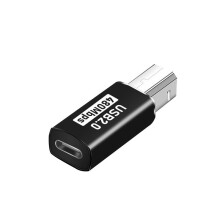 (Black-Straight) USB C Female to USB B Male MIDI Printer Electric Pianos Synthesizers Adapter