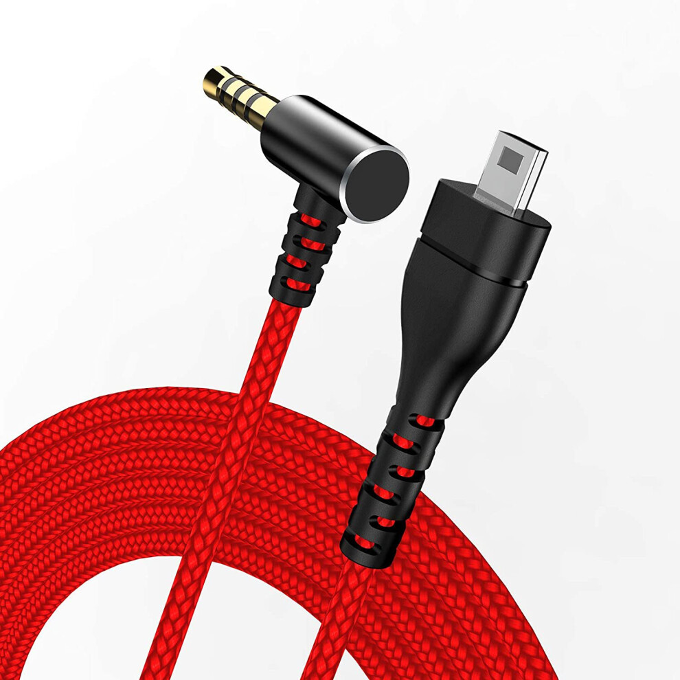 (Red) Nylon Braided Gaming Headset Cable For Sailor Chill's Steelseries Arctis 3 5 7 Pro Red 320997557180