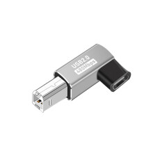 (Gray-Elbow) USB C Female to USB B Male MIDI Printer Electric Pianos Synthesizers Adapter