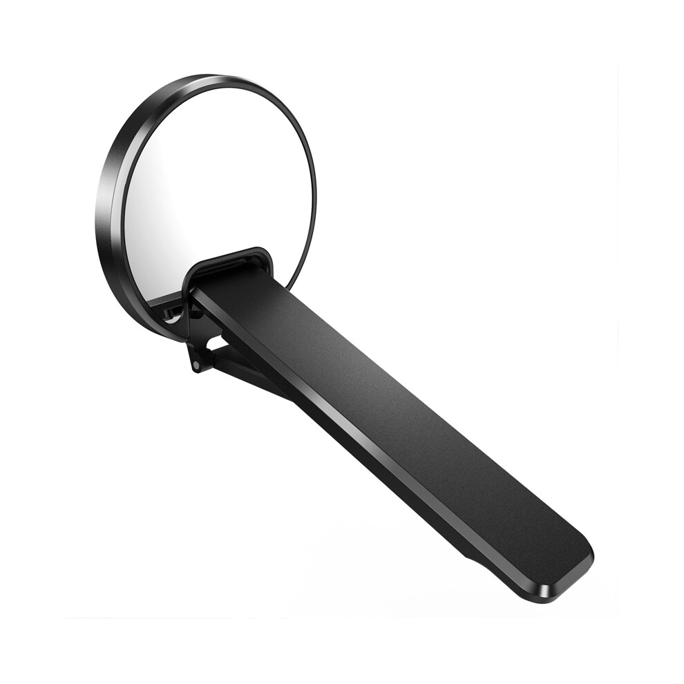 (Black) Thin Mini Metal Folding Mobile Phone Holder Stand Alloy Invisible Portable Black 320997566090