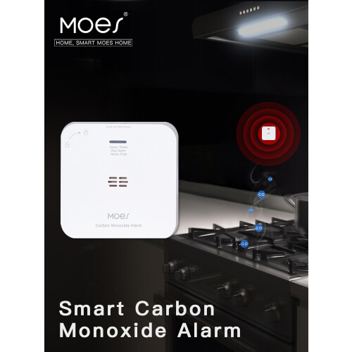 Zigbee Tuya Smart Life CO Gas Leak Carbon Monoxide Detector Self-test Function