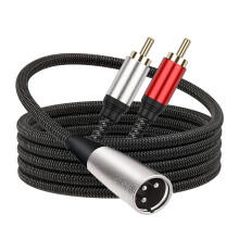 (3M) For XLR 3pin Female to 2RCA Male Double Lotus Microphone Audio Connection Cable