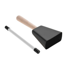 Metal Steel Cowbell with Stick - Drum Percussion Instrument Set & Musical Gift
