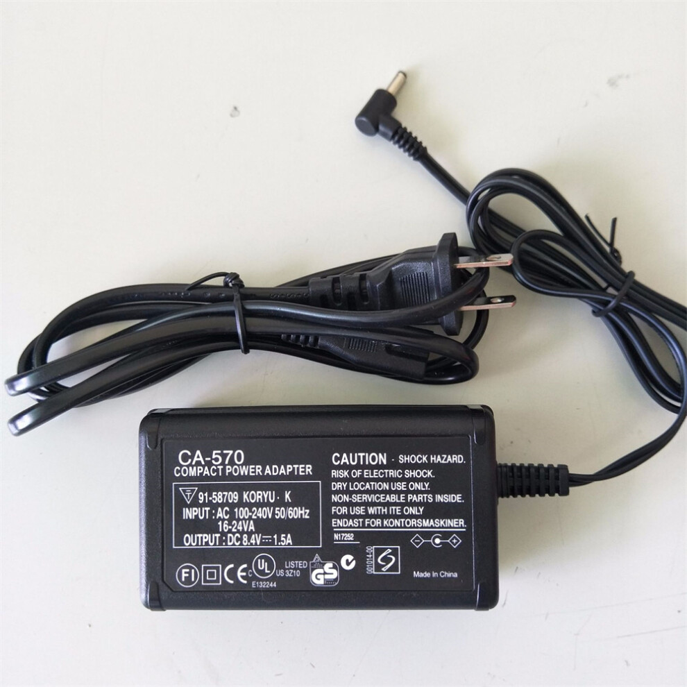 For Canon Ca-570 Power Adapter Dslr Camera Dv Camcorder Charger With Power Cord Black 320997572725
