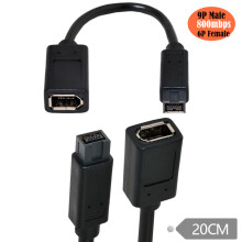 IEEE 1394 Cable 1394 6Pin Female to 1394b 9Pin Male Firewire 400 to 800 Cable