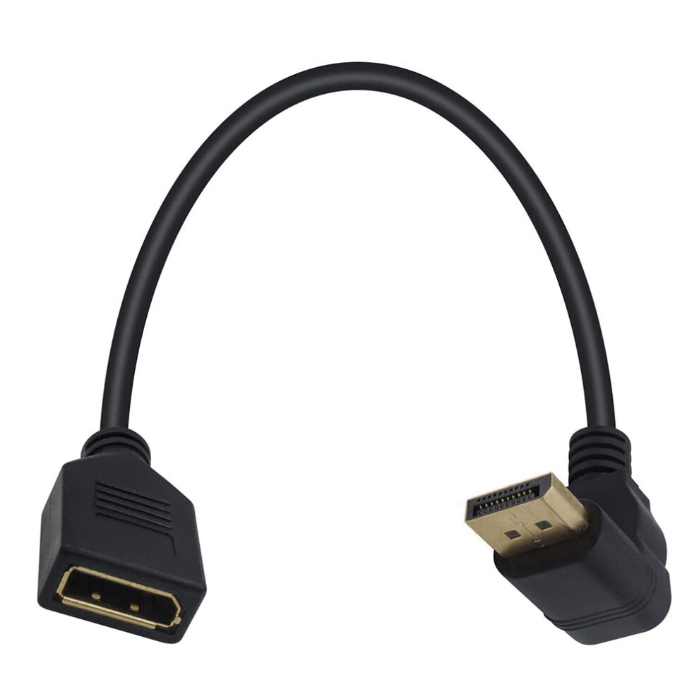 (Top Bend) DP1.2 4K HD Displayport Male to Female Bent Extension Cable Adapter