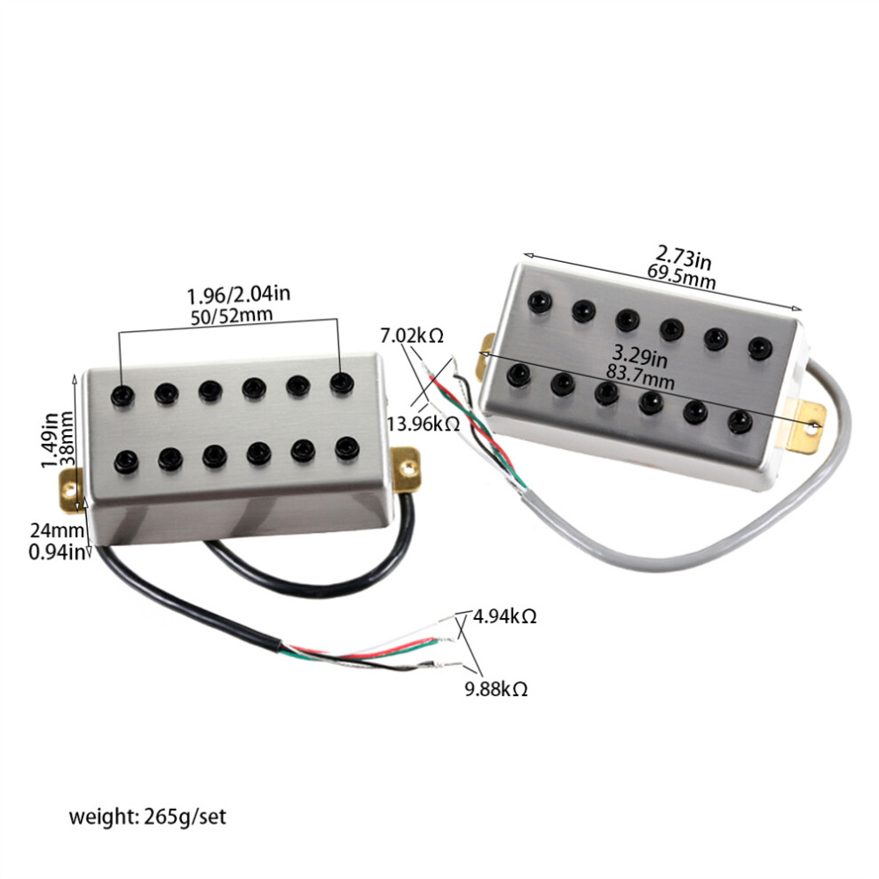 Silver (Silver) Humbucker Pickups Double Coil Guitar Neck Bridge Pickups For Electric Guitar