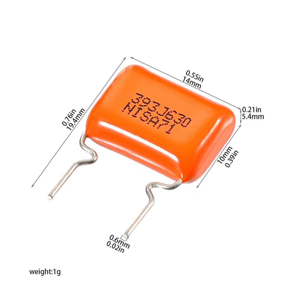 ((10pc)393j630) 10pc 200-630V Drop Capacitors Guitar Tone Capacitorfor Electric Guitar & Bass