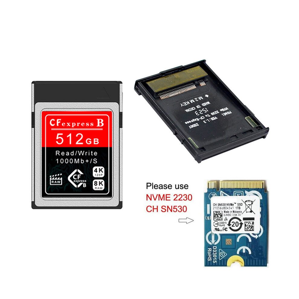 Nku CFexpress Type B Card to NVME M.2 2230 SSD Adapter SN530 BG3 DIY Kits