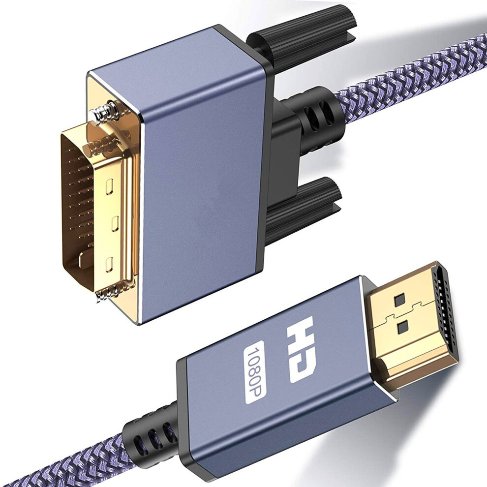 (1.5M) New Hdmi To Dvi-D 24+1 Pin Monitor Display Adapter Cable Male/Male Hd Hdtv 6Ft 320997565369