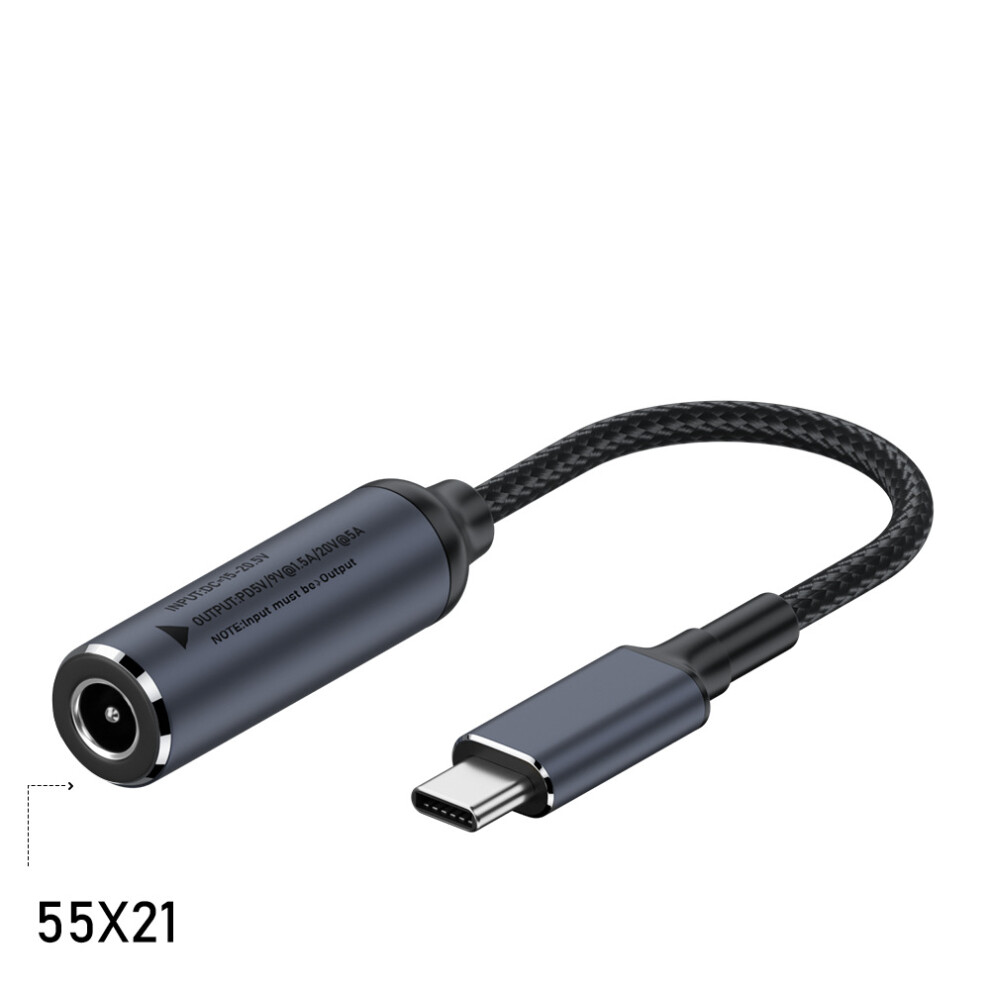 (5.5*2.1mm) 100W Type-C Male to DC Female Adapter Cable for Lenovo Port PD5V/9V/20V