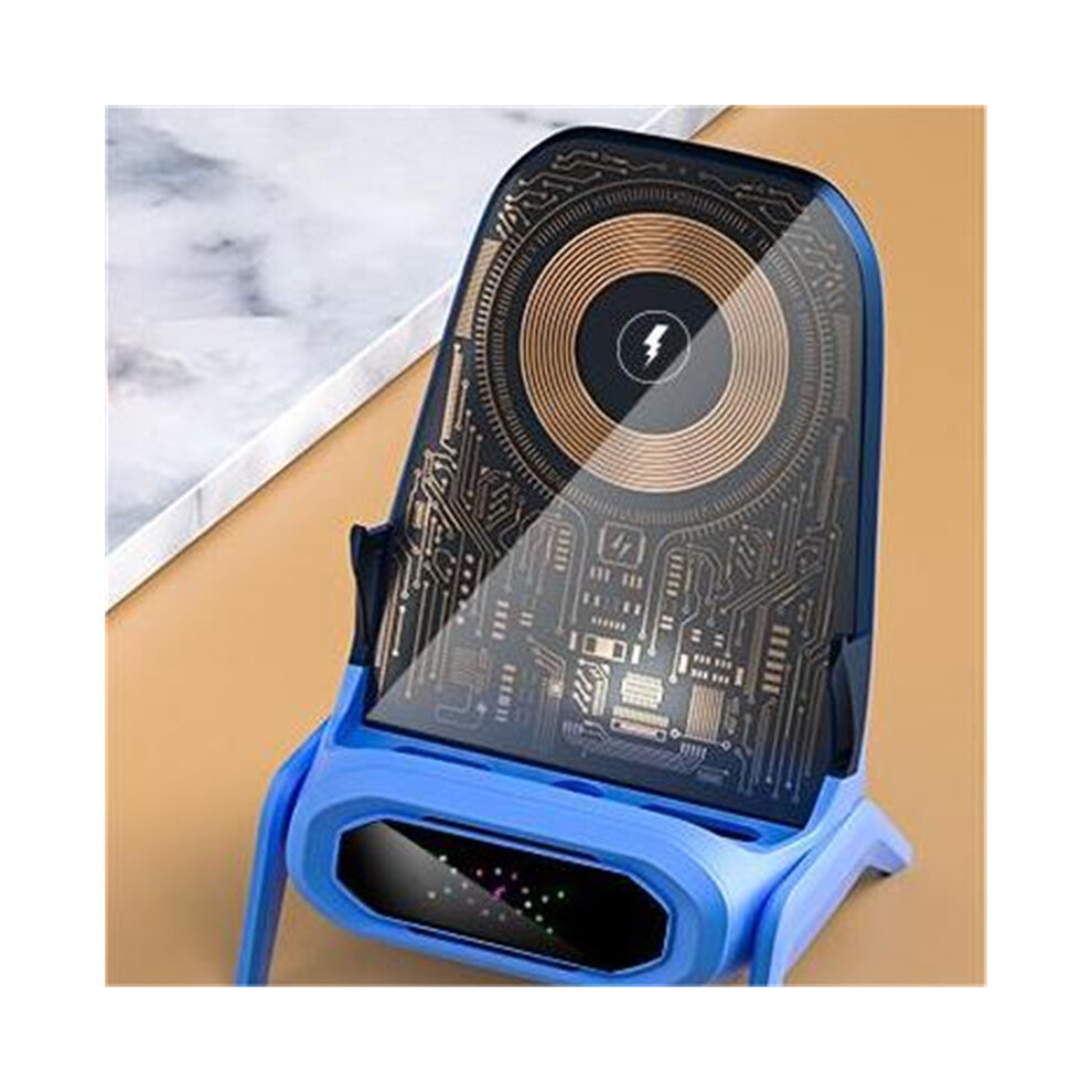(Blue) Wireless Fast Charger Charging Stand Dock For Samsung Galaxy Iphone Mobile Blue 320997558415