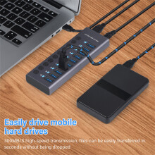 For Metal USB 3.0 Hub Multi USB Splitter 3 Hab Use Power Adapter Multiple Expander 2.0 Hub With Switch For Laptop Accessoriess