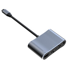 5-in-1 Type-C to VGA Hub Wireless Audio Video Adapter For Mobile Phone PC