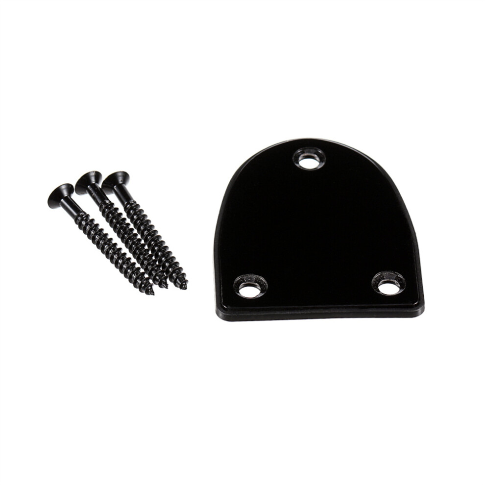 (Black) 3-Hole Guitar Neck Plate Guitar Replacement Part With Screws For Electric Guitar 123643752881
