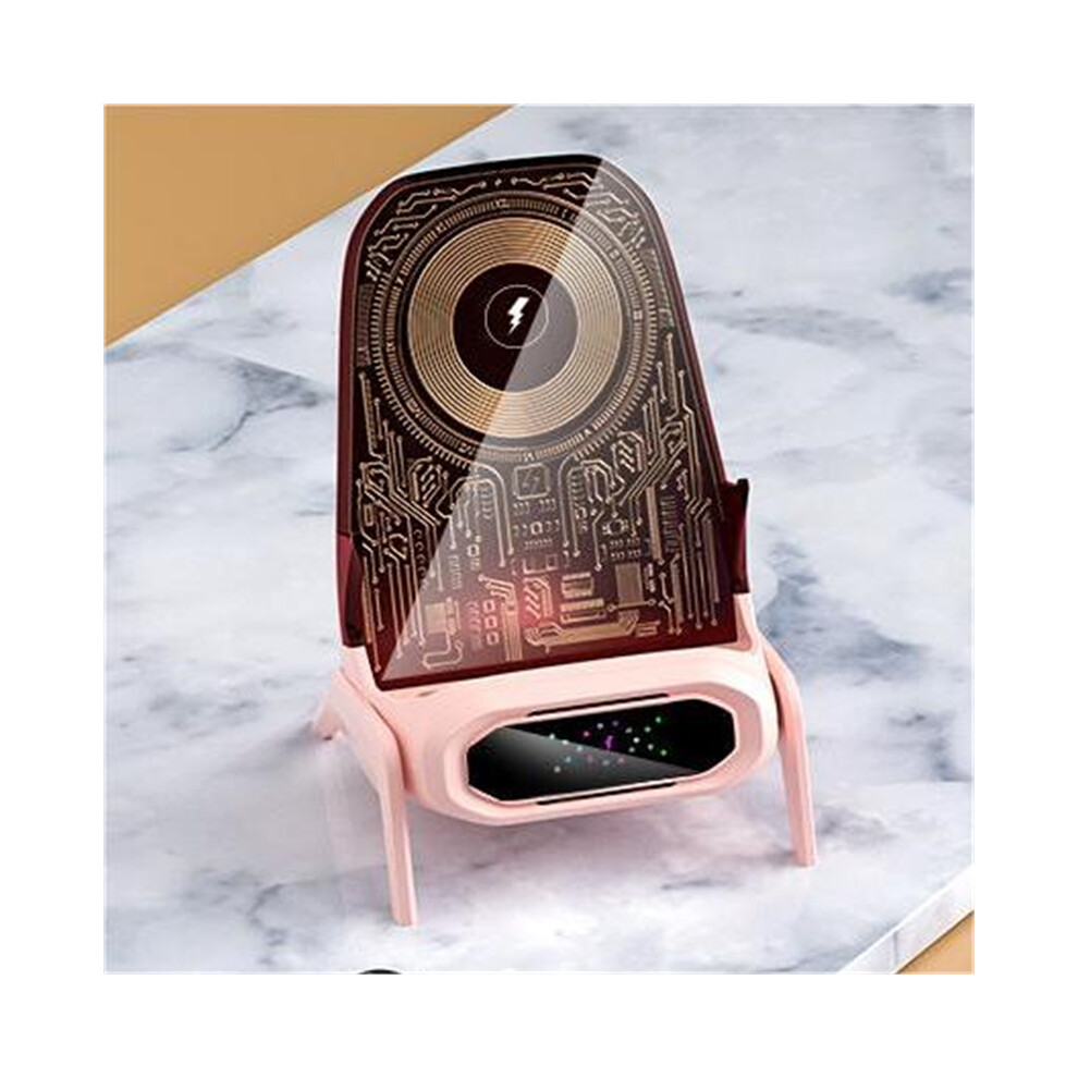 (Pink) Wireless Fast Charger Charging Stand Dock For Samsung Galaxy Iphone Mobile Pink 320997558422