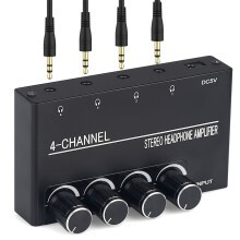 Headphone Amplifier 4 Channel 3.5MM Stereo Audio Amplifier