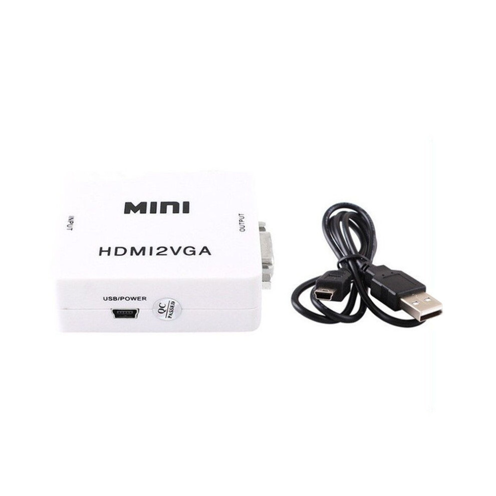 (White) Hdmi To Vga Adapter Converter Video Graphics Array For 1080P Video Converter White 320997550273