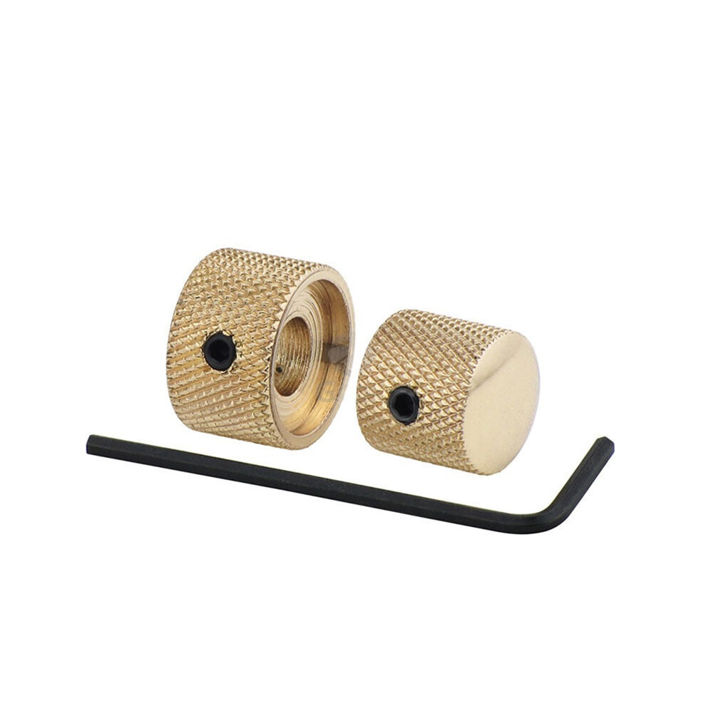 (Gold) 1PCS Electric Guitar Dual Concentric Volume & Tone Control Dome Knobs