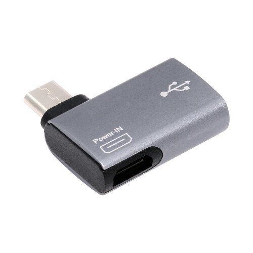 (Right Bend) 2-In-1 Powered Micro USB OTG Adapter for Fire Stick/Host Devices