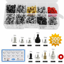 300pcs Computer Screws Standoffs Set Kit for PC Hard Drive Motherboard Case Fan