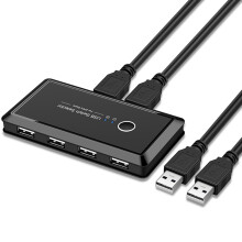 USB 3.0 Switcher Selector 2 Computers Sharing 4 Port USB Devices KVM Switch Hub