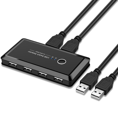 USB 3.0 Switcher Selector 2 Computers Sharing 4 Port USB Devices KVM Switch Hub