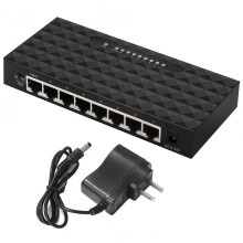 (Black US) 8 Port Gigabit Unmanaged Ethernet Network Switch Ethernet Splitter Home Network Hub
