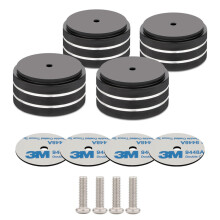 (Black) 4x40x20MM Aluminum Speaker Isolation Feet Pad For HiFi Turntable Player Speaker