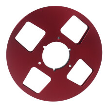 (Red) 1/4" 10.5''Take-Up Tape Reel Empty For Reel-to-Reel Recorder Reel + NAB ADAPTER