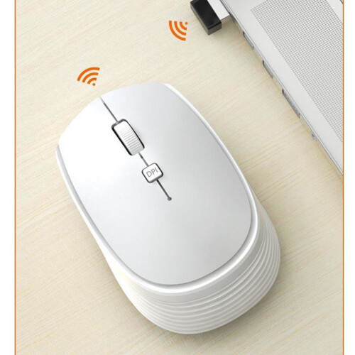 (White) 2.4G Wireless Mouse For Laptop Desktop PC DPI Adjustable Gaming Mouse