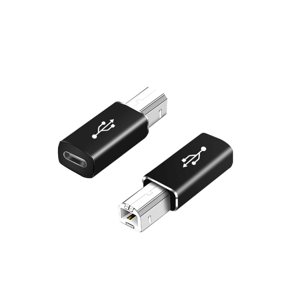 (Straight ) Usb Type-C Female To Usb B Male Adapter Straight For Scanner Printer Converter Black 320997575962
