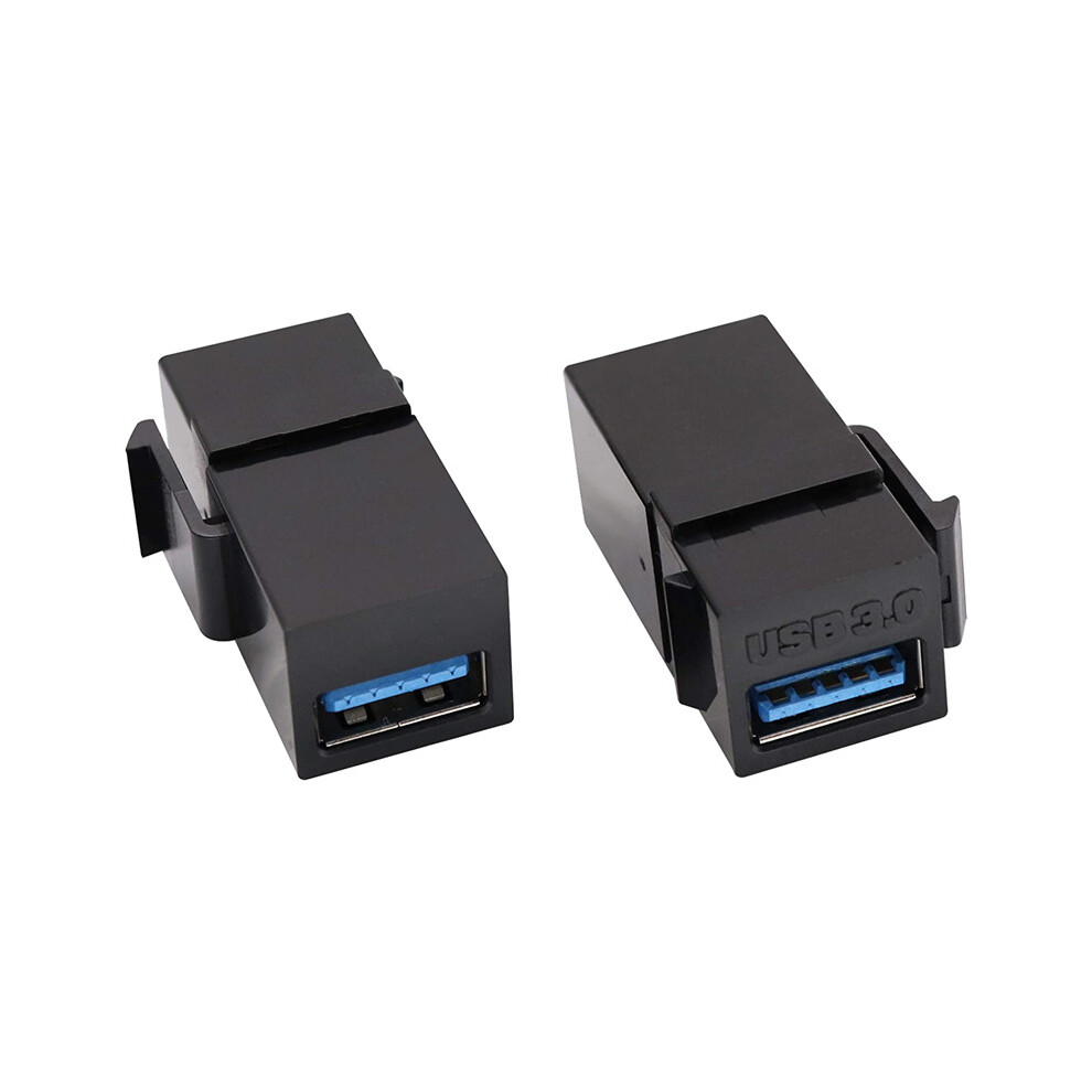 (Black) Usb 3.0 Female To Female Extension Keystone Jack Coupler Connector Adapter Converter Usb A To Usb A Black 320997569206
