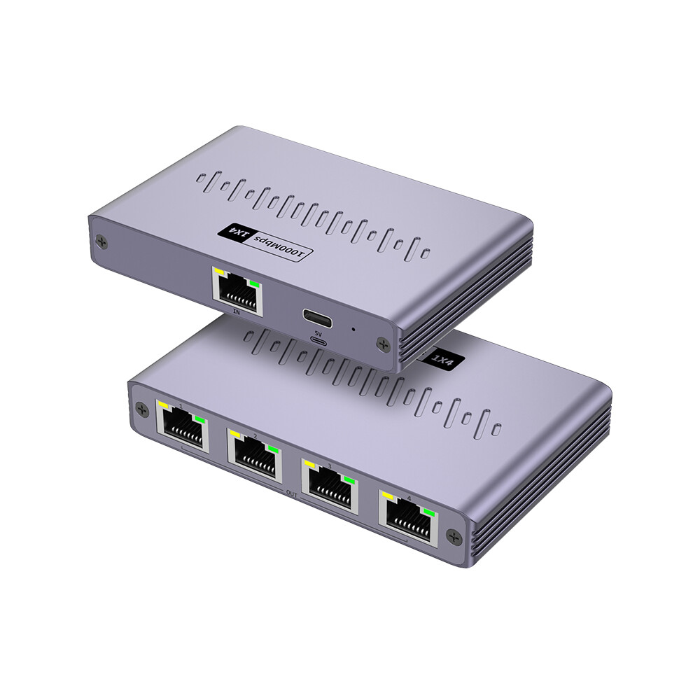 Network Cable Splitter Quad Gigabit Network Distributor Rj45 Network Switch Extender 320997577164
