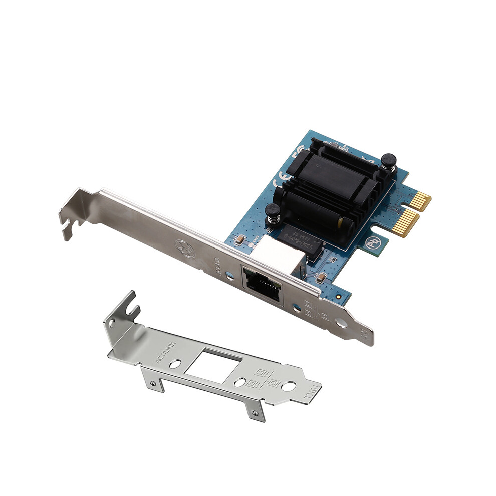 (Nic + Long And Short Baffles) Pci-E X1 To Rj45 Gigabit Lan Port Desktop Host 2.5G High Speed Gaming Nic Rtl8125bg 320997569671