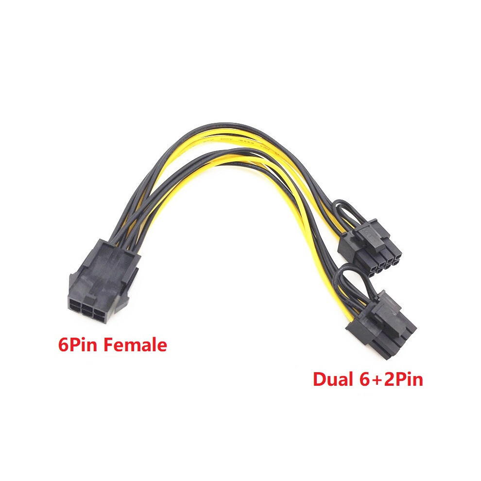 (6P Female To Dual 8P Male) 6Pin To 8Pin Power Supply Cable Extension Cable Graphics Card Power Cable 320997570226