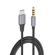 (200CM 3-turn 4-pole) Type-C to 3.5mm Car AUX Cable Audio Cable Mobile Phone Live Streaming Accessories