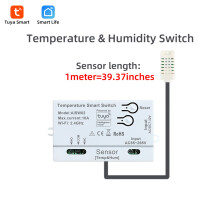 (1M Temperature & Humidity Switch) Tuya WIFI Temperature & Humidity Dry Contact Switch Module APP Control For Alexa