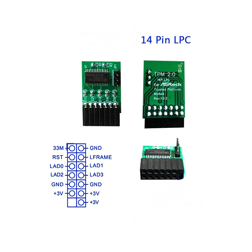 For Asrock Tpm2.0 Lpc 14Pin Motherboards Card Encryption Security Module Board 320997553816